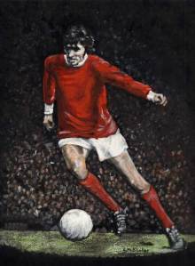 Painting of George Best by Linda Slater